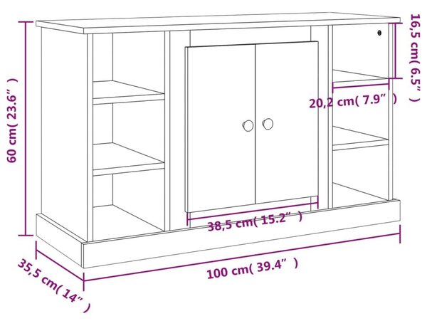 Ντουλάπι Λευκό 100 x 35,5 x 60 εκ. από Επεξεργασμένο Ξύλο - Λευκό