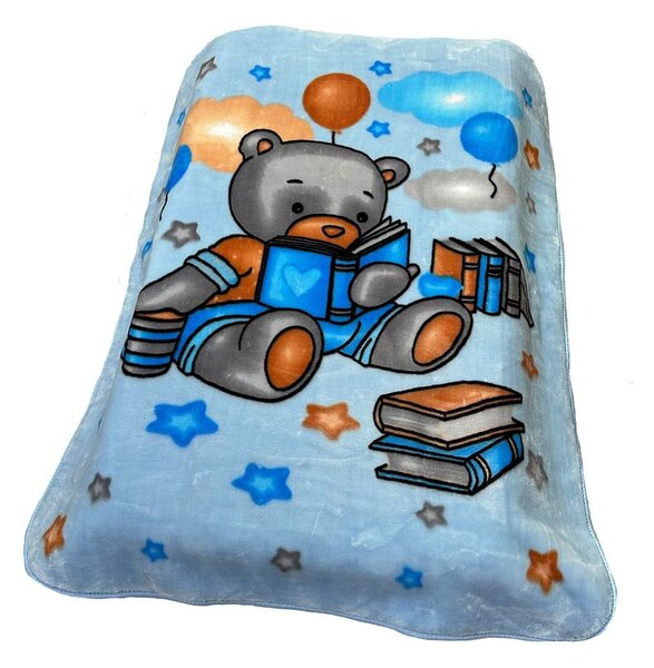 Κουβέρτα Βρεφική Βελουτέ Studying Bear 36 Baby Blue DimCol