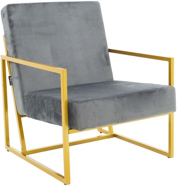 Πολυθρόνα Evelyn 029-000131 62x79x77cm Anthracite-Gold