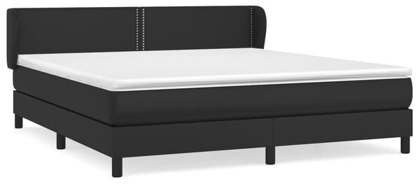 VidaXL Κρεβάτι Boxspring με Στρώμα Μαύρο 160x200εκ.από Συνθετικό Δέρμα