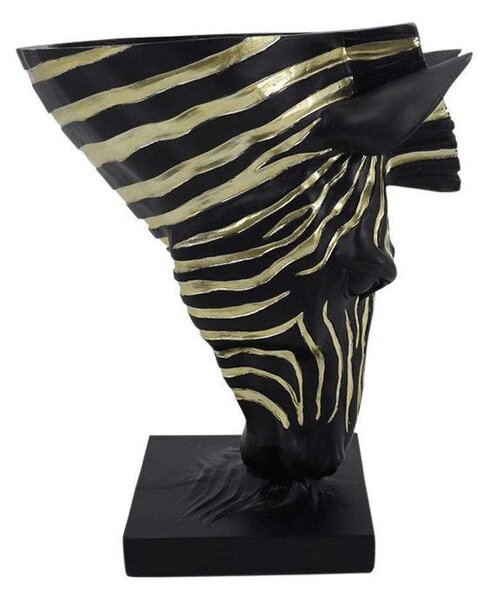 Βάζο Επιτραπέζιο Zebra 253-223-503 21,5x13x25,5cm Black-Gold