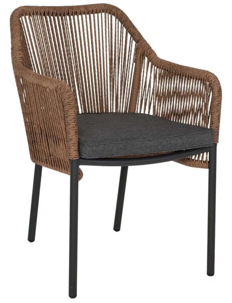 Πολυθρόνα HM5855.03 56x66x79cm Με Σχοινί Wicker Grey