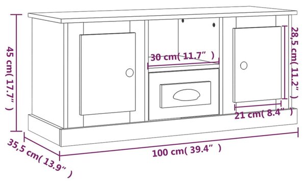 Έπιπλο Τηλεόρασης Sonoma Δρυς 100x35,5x45 εκ. Επεξ. Ξύλο - Καφέ