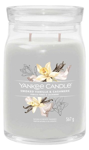 Αρωματικό Κερί Signature Smoked Vanilla & Cashmere Large 1629989E 9,3x15,7cm Grey Yankee Candle