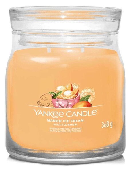 Αρωματικό Κερί Signature Mango Ice cream Medium 1632325E 9,3x11,4cm Orange Yankee Candle