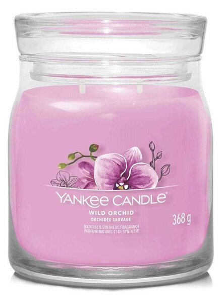 Αρωματικό Κερί Signature Wild Orchid Medium 1630013E 9,3x11,4cm Pink Yankee Candle