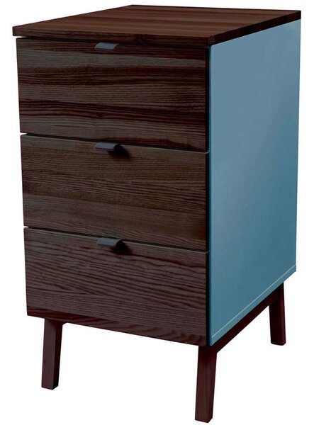 Συρταριέρα Γραφείου Luka 3 LUKAWTDWAL13 41x50x75cm Walnut-Light Blue