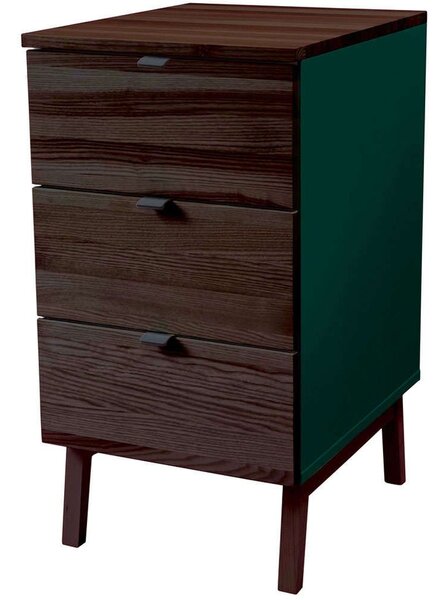 Συρταριέρα Γραφείου Luka 3 LUKAWTDWAL10 41x50x75cm Walnut-Sea Green