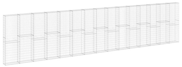 VidaXL Συρματοκιβώτιο Τοίχος 900x30x200 εκ. Γαλβαν.Χάλυβας + Καλύμματα