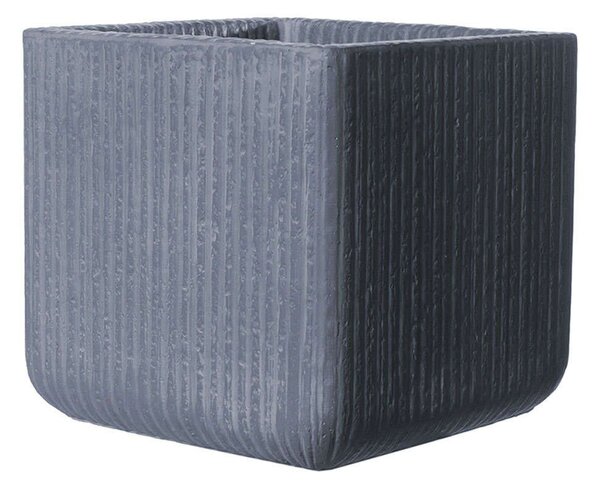 Κασπώ Πήλινο Stripe A-4170-8 23x23x22cm Dark Grey Supergreens