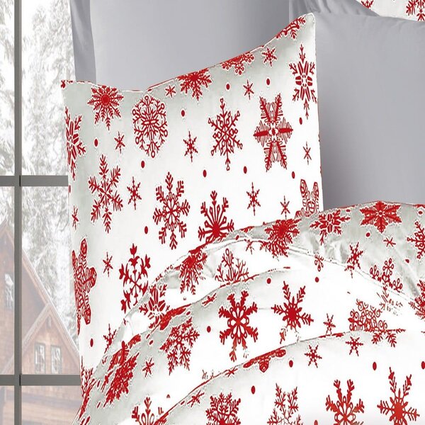 Μαξιλαροθήκη Snowflake 462 White-Red DimCol