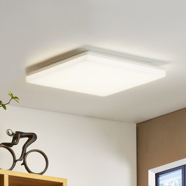 PRIOS Φωτιστικό οροφής Prios Artin LED, γωνιακό, 33 cm, Λευκό, Μπάνιο, Πλαστικό, σύγχρονο