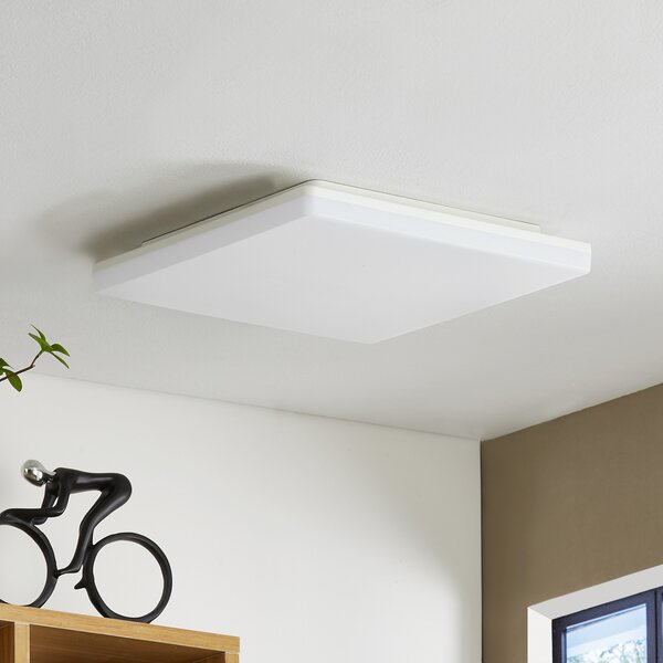 PRIOS Φωτιστικό οροφής Prios Artin LED, γωνιακό, 33 cm, Λευκό, Μπάνιο, Πλαστικό, σύγχρονο