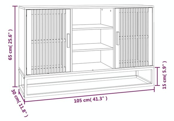 Μπουφές 105 x 30 x 65 εκ. από Επεξεργασμένο Ξύλο - Καφέ