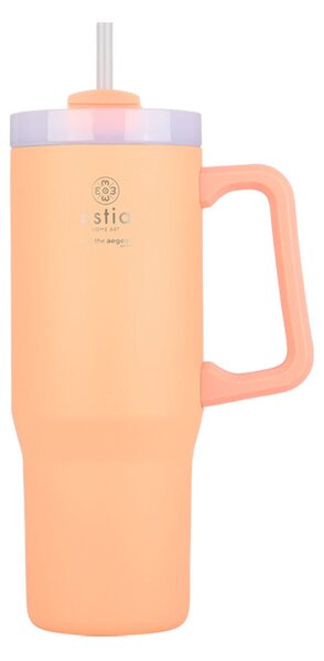 ESTIA ΘΕΡΜΟΣ STRAW TUMBLER XL SAVE THE AEGEAN 900ml PEACH FUZZ