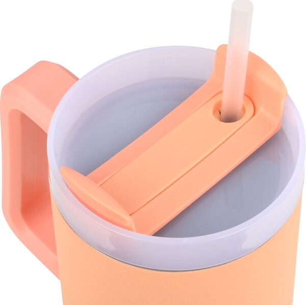 ESTIA ΘΕΡΜΟΣ STRAW TUMBLER XL SAVE THE AEGEAN 900ml PEACH FUZZ