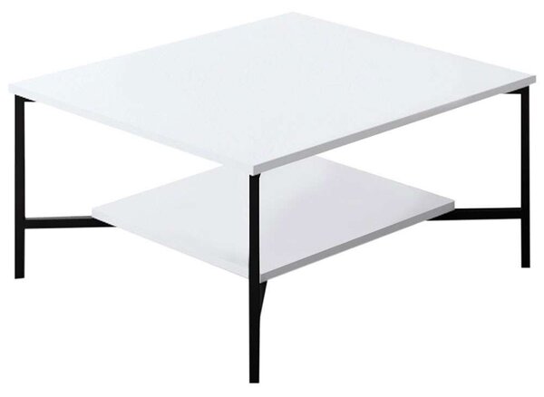 Τραπέζι Σαλονιού Line 618BLY1149 80x80x40cm White-Black