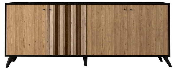 Μπουφές Flipter pakoworld μελαμίνης oak-μαύρο 182x40x78,6εκ