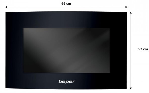 Ηλεκτρικό τζάκι Beper RI.503, 2000W, 5 ρυθμίσεις, 3D φλόγα, Επιτοίχια τοποθέτηση, Εβδομαδιαίος χρονοδιακόπτης, Τηλεχειριστήριο, Μαύρο