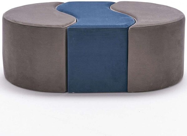 Σκαμπό Alya 825BLC1621 120x80x40cm Grey-Blue