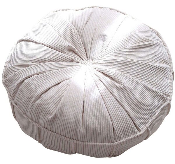 Πουφ Vintage Ribbed 60x60x20cm White