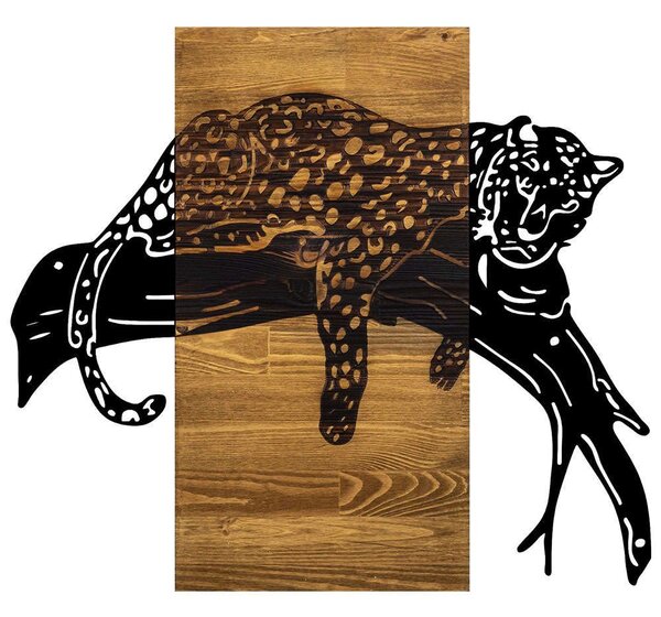 Διακοσμητικό Τοίχου Leopard 899SKL2182 66x3x58cm Black-Walnut Wallity