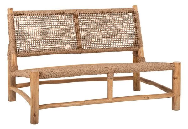 Καναπές Διθέσιος Londer HM5984 Rattan Twisted 120x75x78cm Από Ξύλο Teak Natural