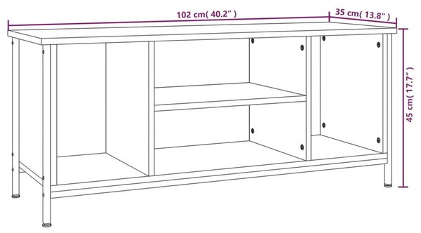 Έπιπλο Τηλεόρασης Μαύρο 102x35x45 εκ. Επεξεργασμένο Ξύλο - Μαύρο