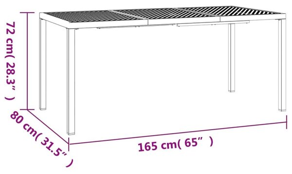 Τραπέζι Κήπου Ανθρακί 165x80x72 εκ. Ατσάλινο - Ανθρακί
