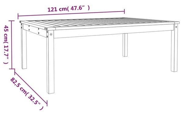 Τραπέζι Κήπου 121x82,5x45 εκ. από Μασίφ Ξύλο Ψευδοτσούγκας - Καφέ