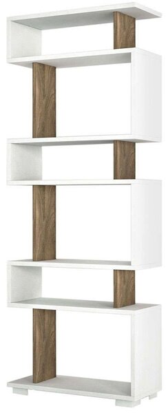 Βιβλιοθήκη Blok 745DCD3606 60x19,5x165cm White-Walnut