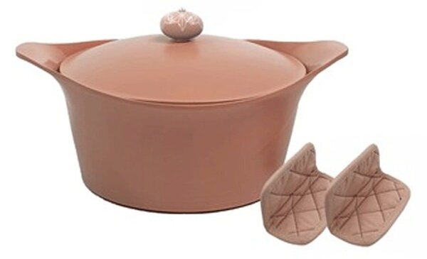 Κατσαρόλα Βαθιά Αντικολλητική Cocotte MJC28PKROEN 28cm 7Lt Pink Cookut