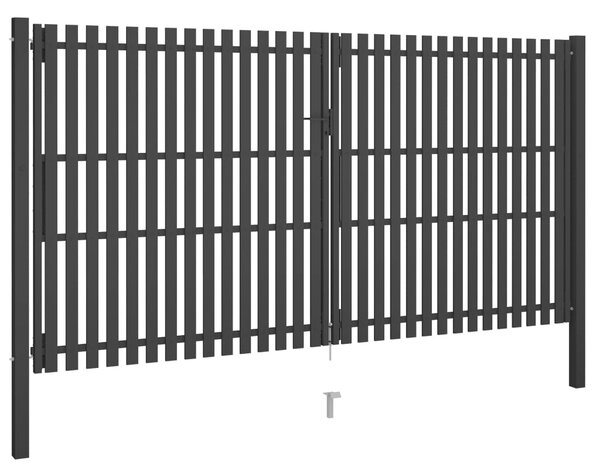 VidaXL Πόρτα Περίφραξης Κήπου Ανθρακί 4 x 2,5 μ. Ατσάλινη