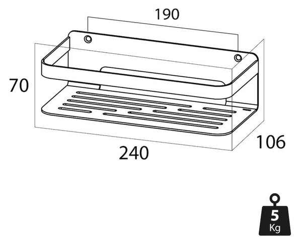 Tiger Ράφι Ντουζιέρας Caddy Χρωμέ 1400030346 - Ασήμι