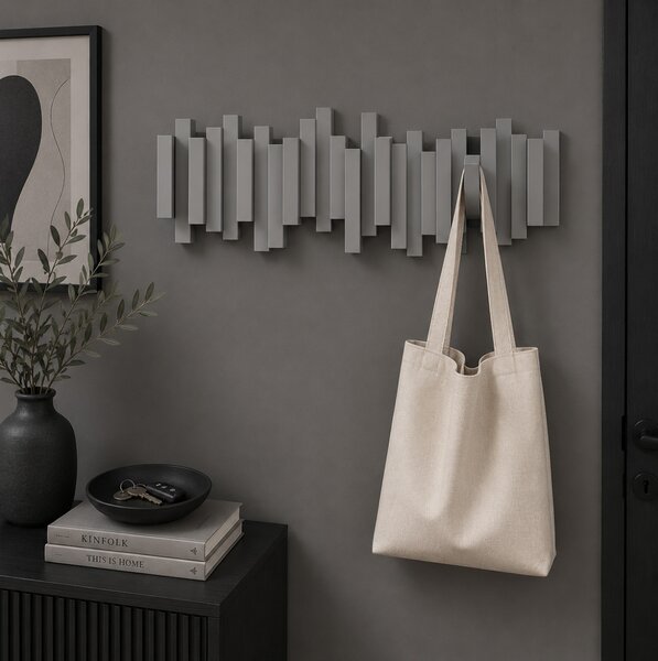 Κρεμάστρα τοίχου Sticks Umbra 5 θέσεων με διαστάσεις 49.3x2.5x18.4cm - Γκρι