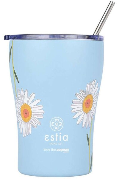 Ποτήρι - Θερμός Με Καλαμάκι Save The Aegean Dreamy Sky 01-23065 350ml Multi Estia