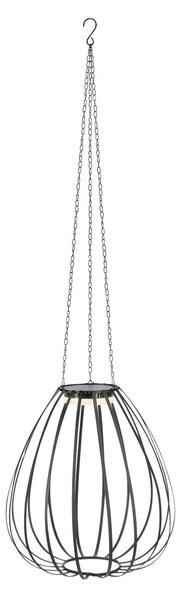 Markslöjd LED-Solar-Pendelleuchte Ovia, Ø 42 cm, μαύρο, IP44, dim., ρυθμιζόμενος, Μαύρο, Μέταλλο, Σκανδιναβικό
