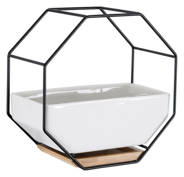 Κασπώ Bianco 20557 18x10x18cm White-Black GloboStar