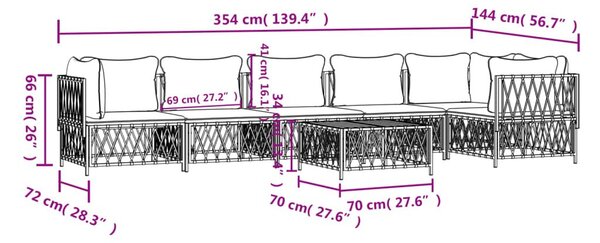 Σαλόνι Κήπου Σετ 7 τεμ. Ανθρακί από Ατσάλι με Μαξιλάρια - Ανθρακί