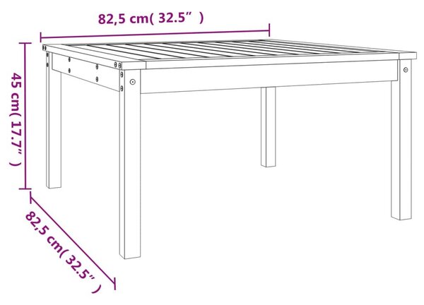 Τραπέζι Κήπου Γκρι 82,5x82,5x45 εκ. από Μασίφ Ξύλο Πεύκου - Γκρι