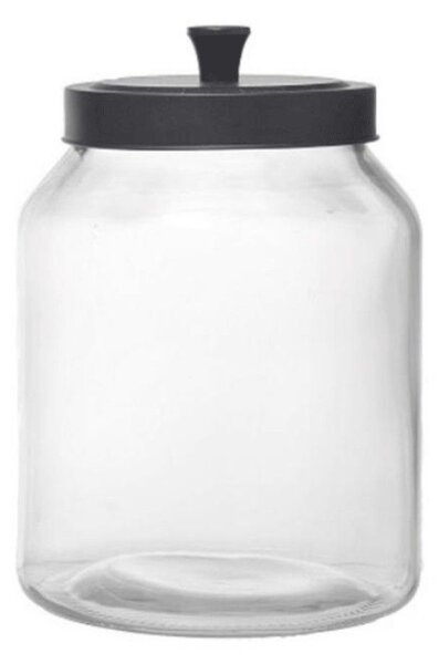 Βάζο Αποθήκευσης Με Καπάκι L JAR102K6 14,5x14,5x23cm 3,5Lt Clear-Black Espiel