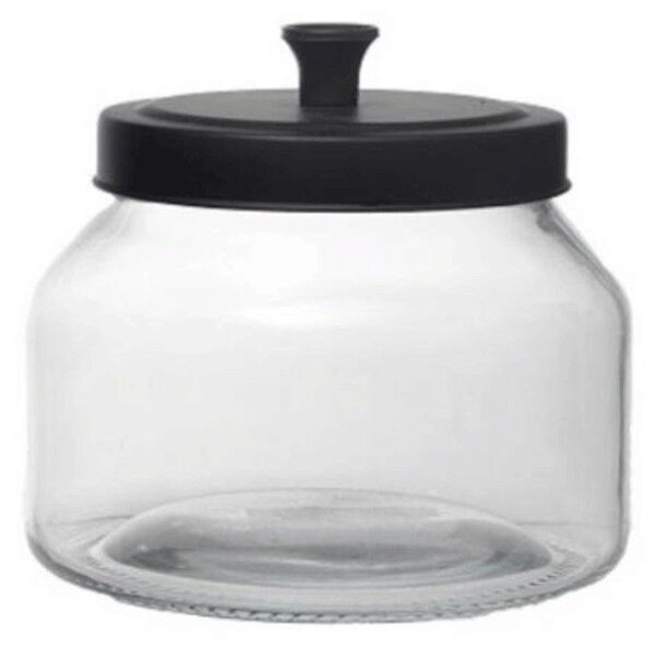 Βάζο Αποθήκευσης Με Καπάκι S JAR104K6 14,5x14,5x15cm 2Lt Clear-Black Espiel