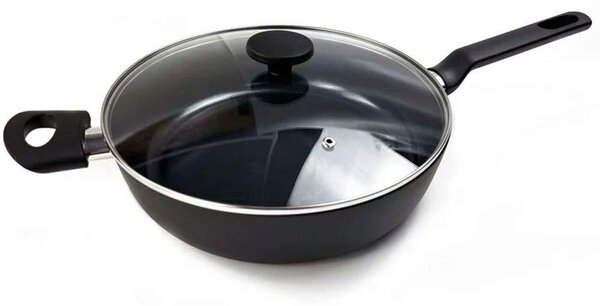 Τηγάνι Βαθύ Αντικολλητικό Με Καπάκι Venice 2536694 28cm Black Cook-Shop