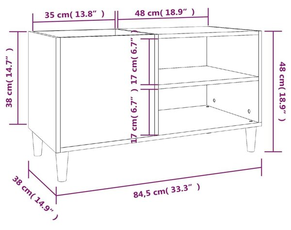 Δισκοθήκη Sonoma Δρυς 84,5 x 38 x 48 εκ. από Επεξεργασμένο Ξύλο - Καφέ