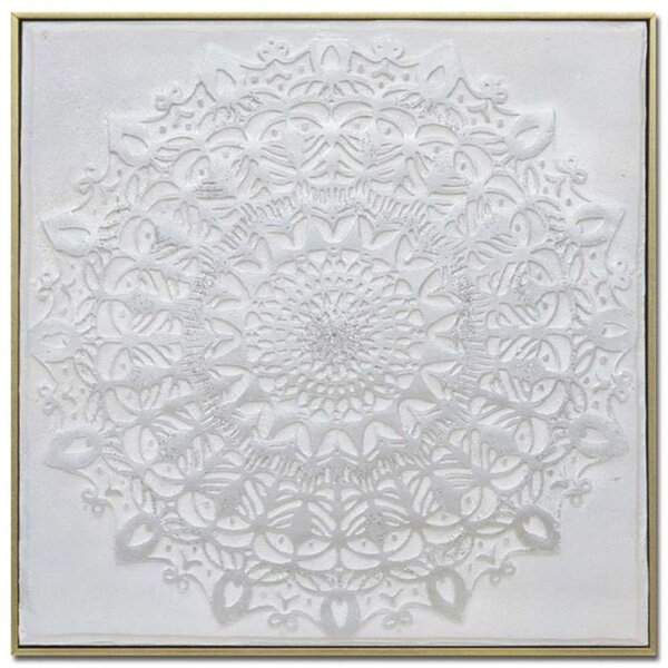 Πίνακας Καμβάς Mandala 016282 62x5x62cm White-Gold