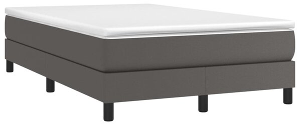 VidaXL Κρεβάτι Boxspring με Στρώμα Γκρι 120x190εκ. από Συνθετικό Δέρμα