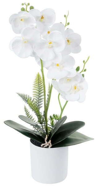 Τεχνητό Φυτό Σε Κασπώ Orchid 21076 Φ23x45cm White GloboStar