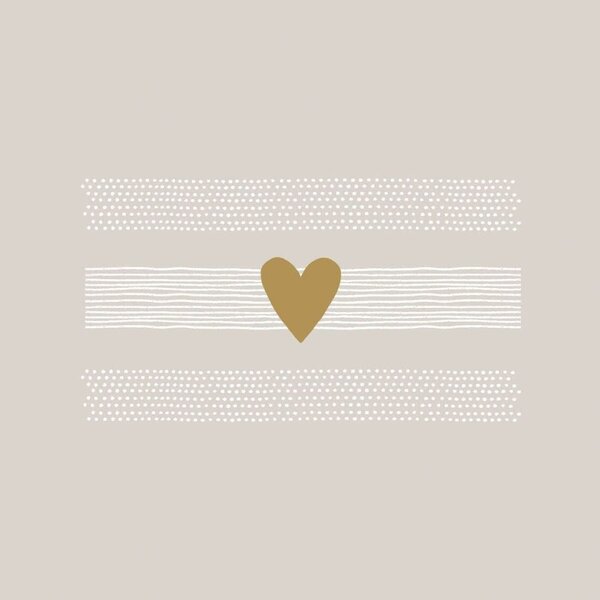 Χαρτοπετσέτα Heart of Gold (Σετ 20Τμχ) 1334336 33x33cm Taupe Paperproducts Design