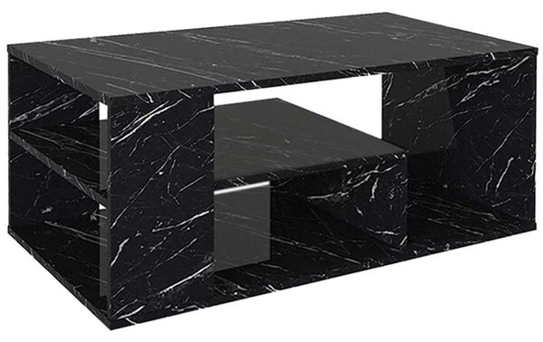 Τραπεζάκι Σαλονιού Abdera 0242775 110x60x42cm Marble Effect Black