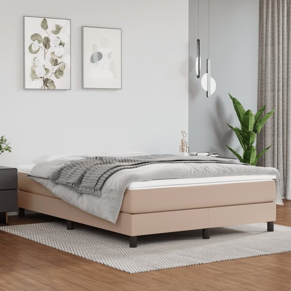 VidaXL Πλαίσιο Κρεβατιού Boxspring Καπουτσίνο 140x200εκ. Συνθετ. Δέρμα